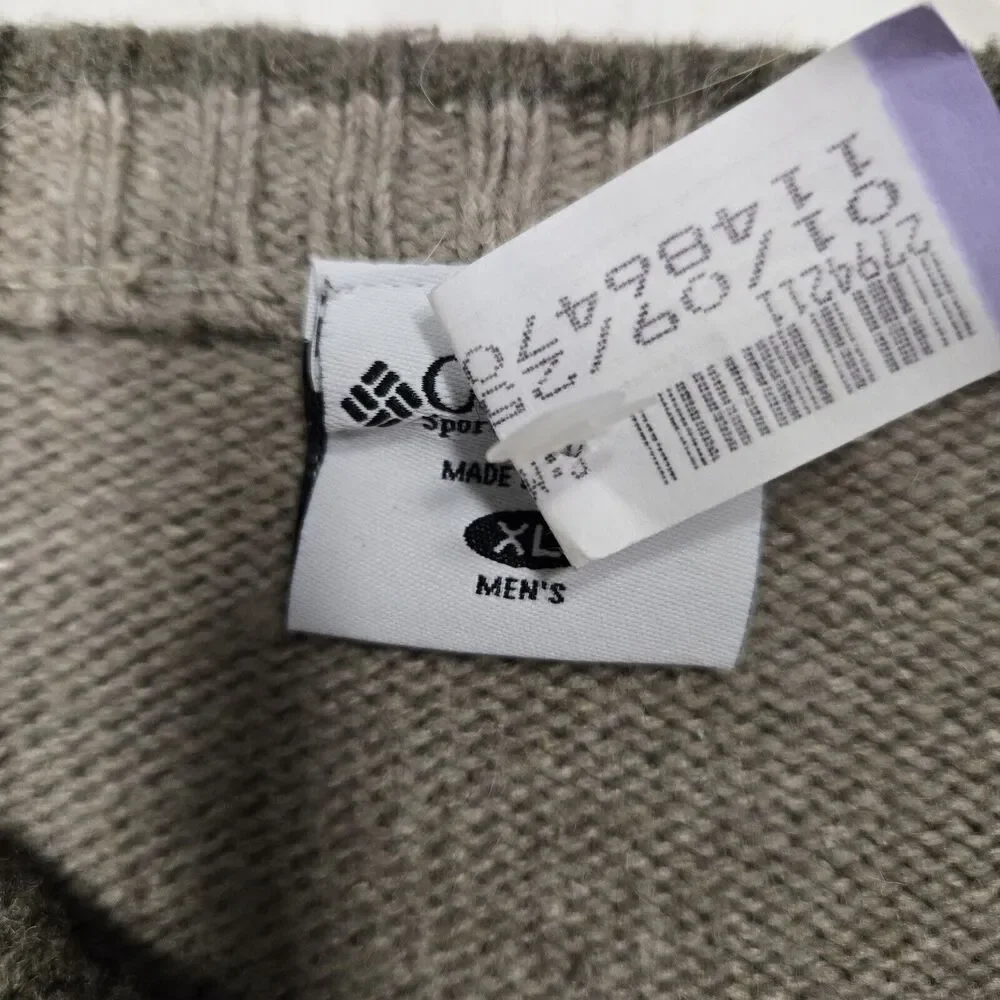 Columbia Sz XL Beige Soft Ramie Wool‎ Blend Knit Pullover Sweater 205 AM2237